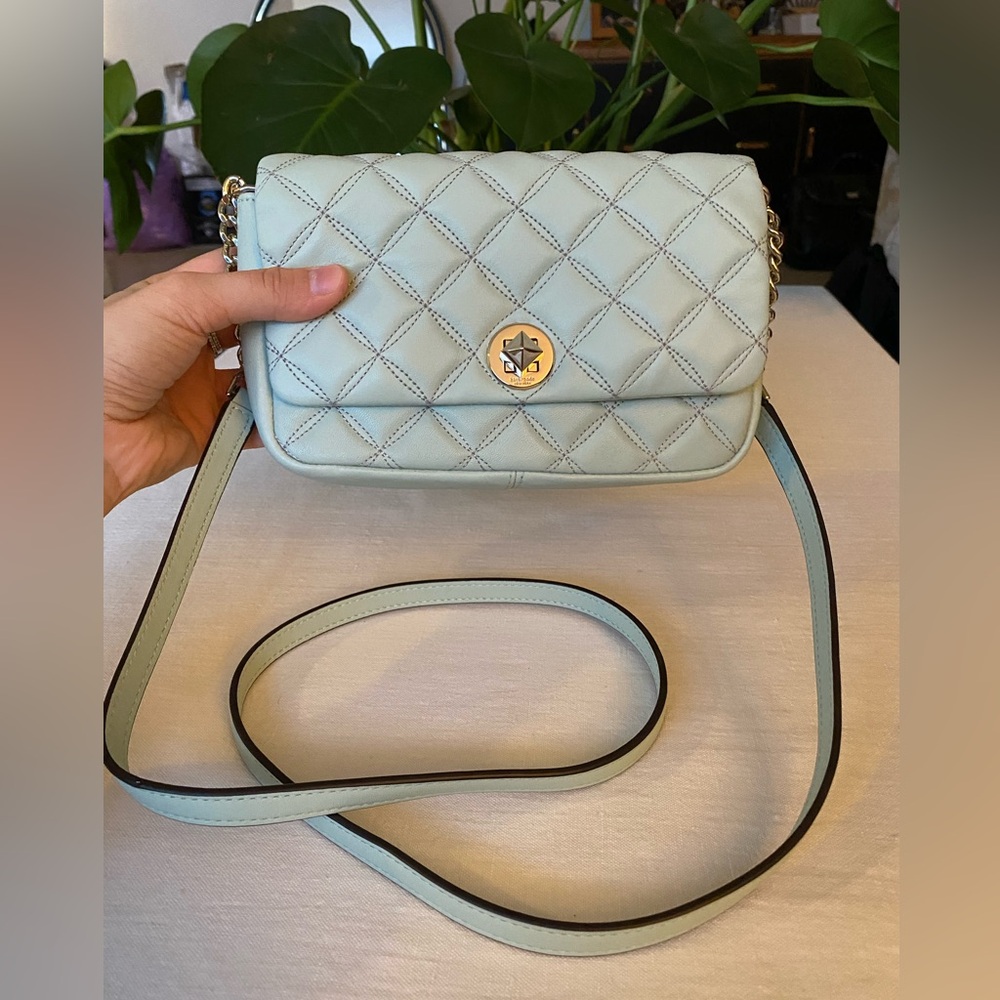Mint Green Quilted Crossbody Bag